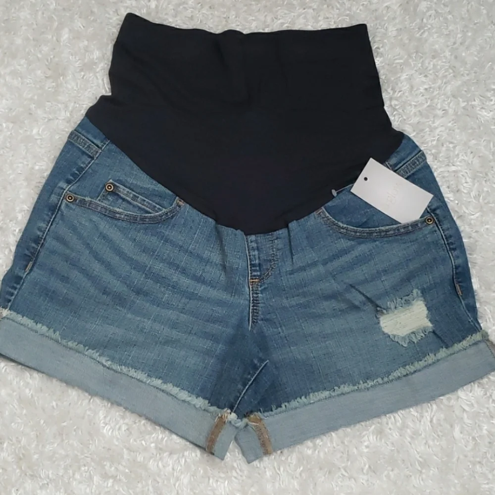 Maternity Denim Boyfriend Shorts
